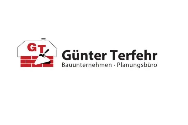 Logo Terfehr Logo Terfehr: Symbol mit Initialen GT, Kelle und Backstein für Bauunternehmen und Planungsbüro Terfehr.