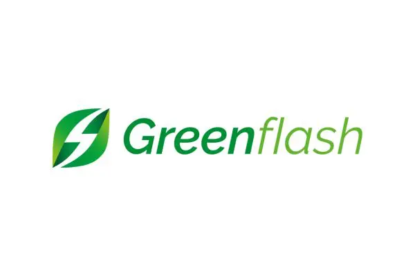 Greenflash Startseite: Greenflash Logo mit Blatt und Blitz.