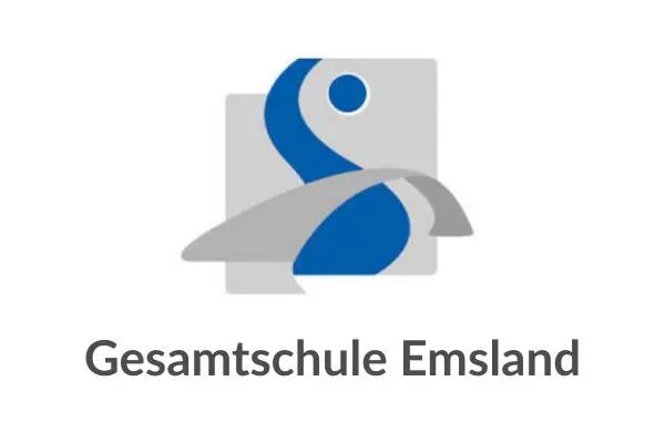 Gesamtschule Emsland Logo der Gesamtschule Emsland. Abstraktes, blaues Designelement.