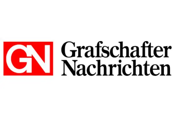 Grafschafter Nachrichten Logo: Rotes Quadrat mit weißem GN, daneben der Schriftzug Grafschafter Nachrichten.