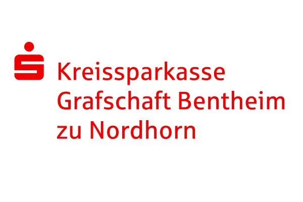 Das rote Logo der Kreissparkasse Grafschaft Bentheim zu Nordhorn auf weissem Hintergrund.