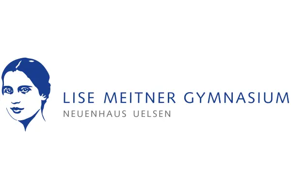 LMG Neuenhaus_Homepage LMG-Neuenhaus Homepage: Logo des Lise Meitner Gymnasiums mit Portrait und Schriftzug.