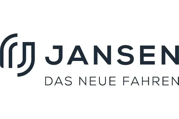 Jansen_Homepage Jansen Unternehmenslogo: Abstraktes Zeichen und Schriftzug "Jansen" mit dem Slogan "Das neue Fahren".